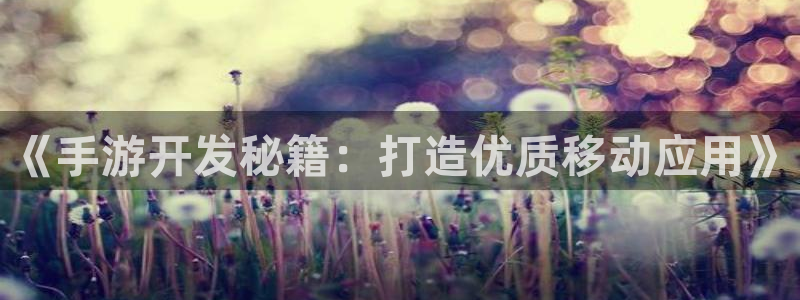 汇丰娱乐app下载苹果：《手游开发秘籍：打造优质移动应用》