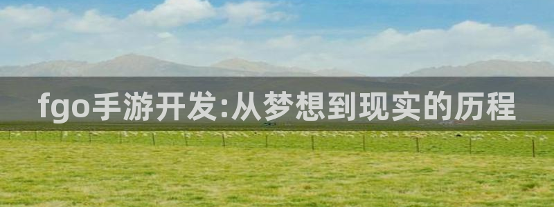 汇丰娱乐：fgo手游开发:从梦想到现实的历程